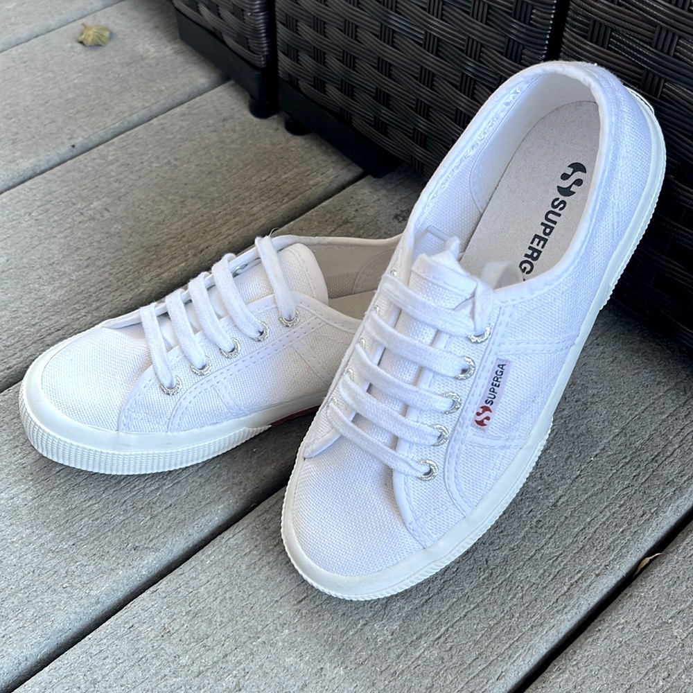 SUPERGA Cotu In White Lace Up Sneaker Size 36 - Picture 3 of 16